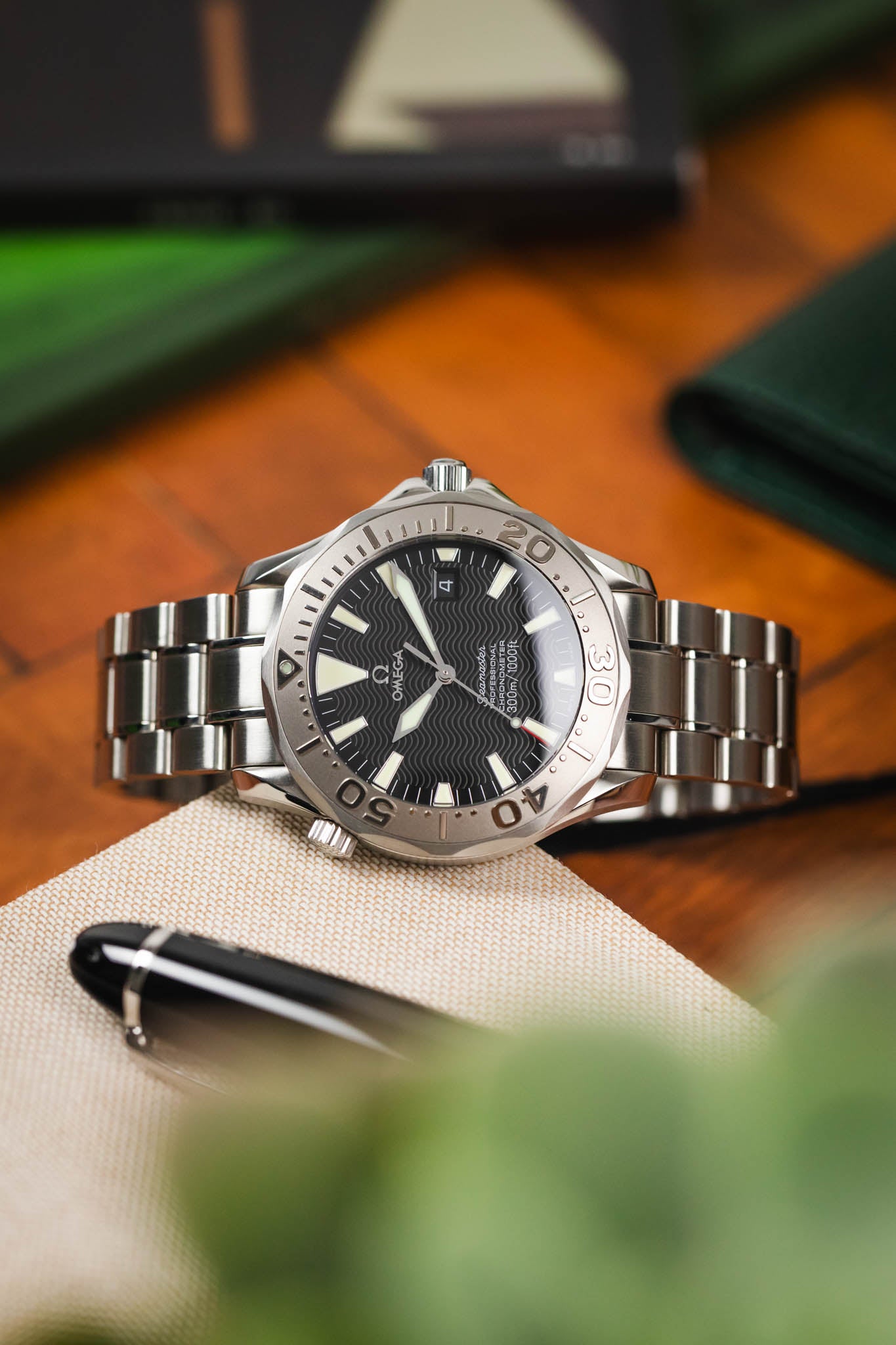OMEGA Seamaster 300 White Gold Bezel 2230.50.00 – Obsessed By Watches