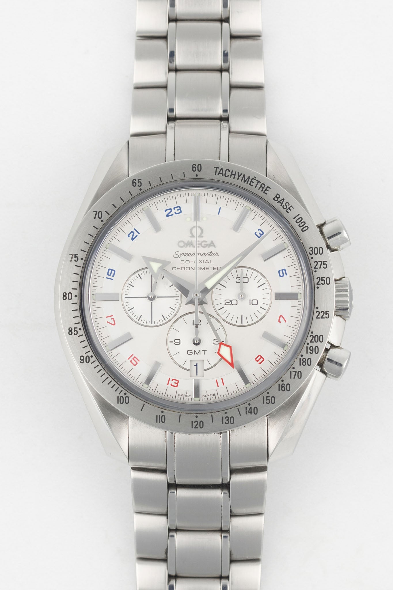 OMEGA Speedmaster Broad Arrow GMT Silver Dial