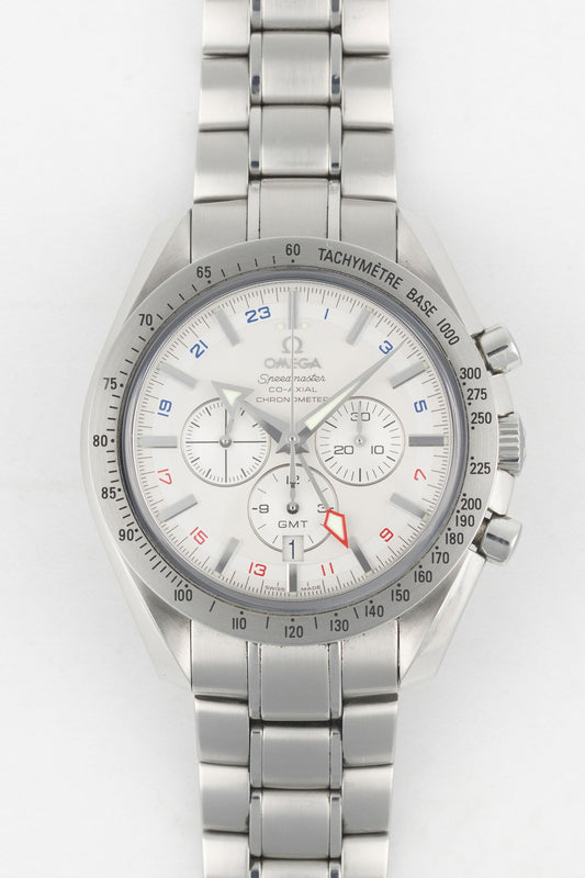 OMEGA Speedmaster Broad Arrow GMT Silver Dial