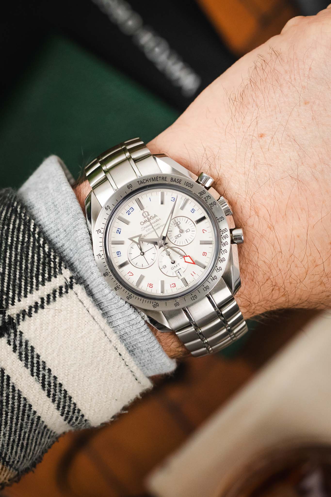 OMEGA Speedmaster Broad Arrow GMT Silver Dial