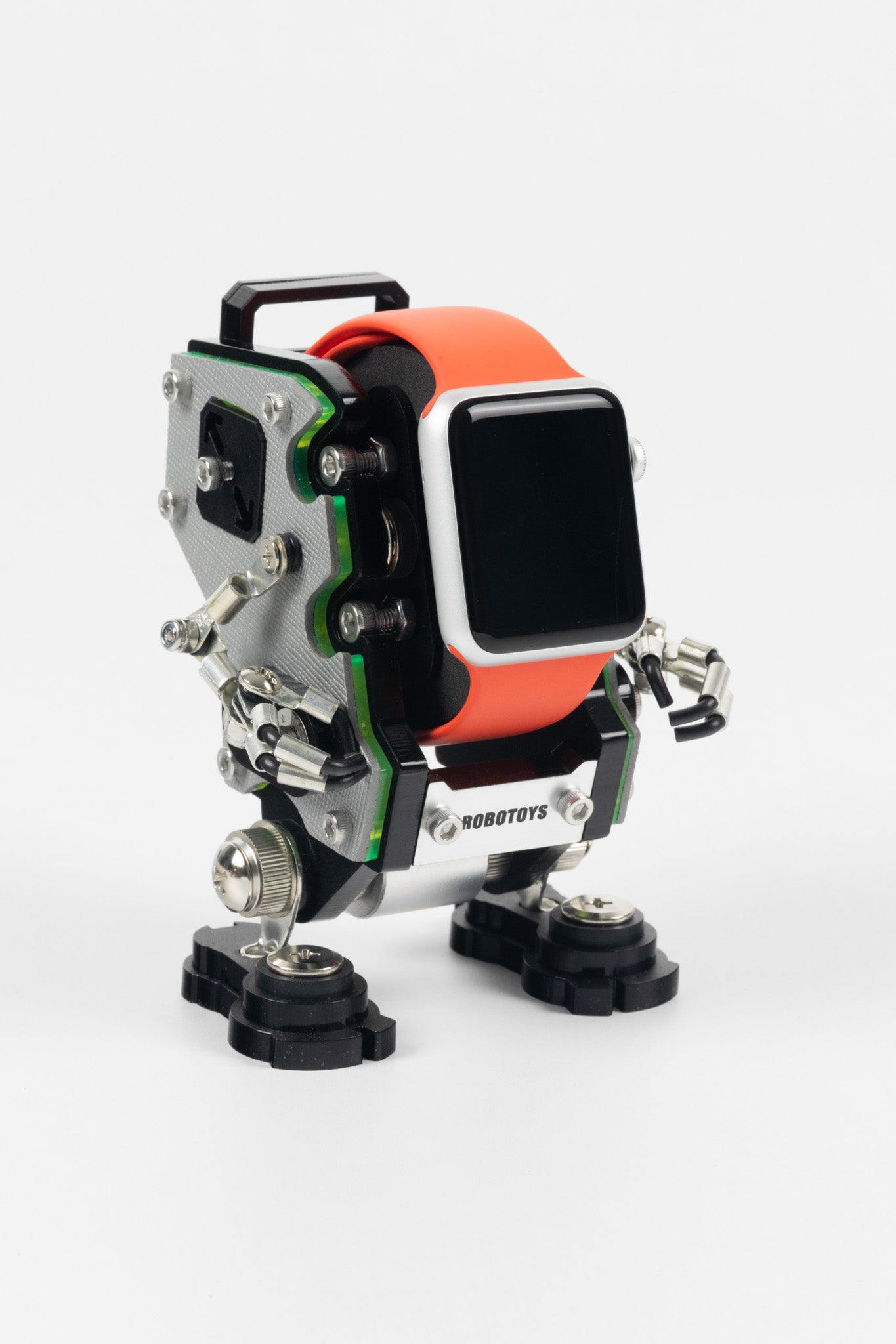 ROBOTOYS - DAVE - SAFFIANO SILVER - Apple & Galaxy Watch Charger