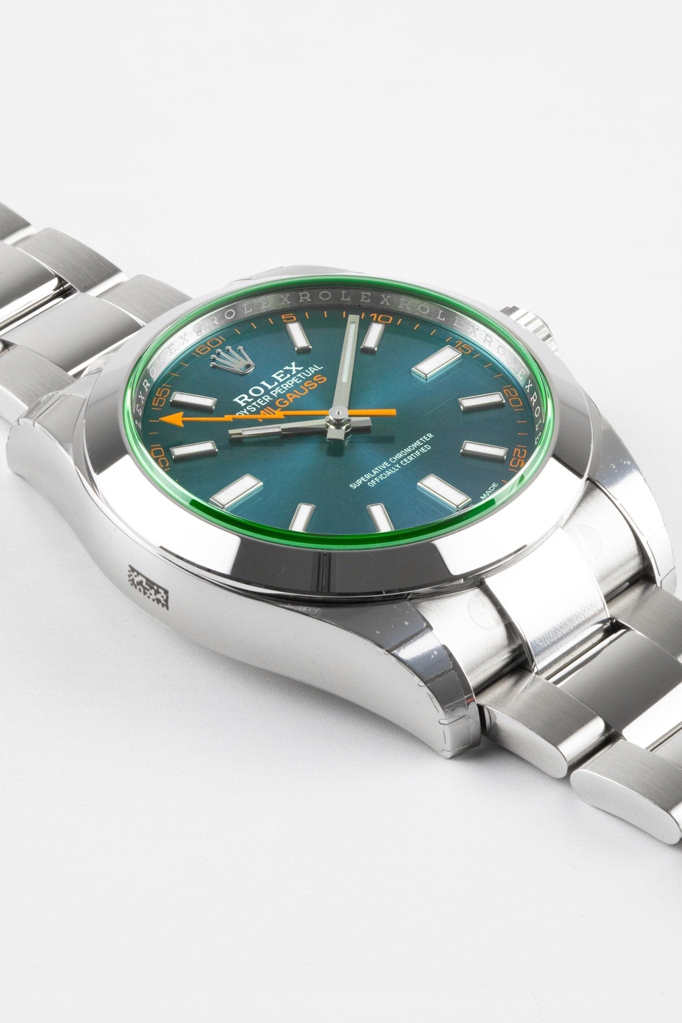 rolex milgauss green sapphire watch